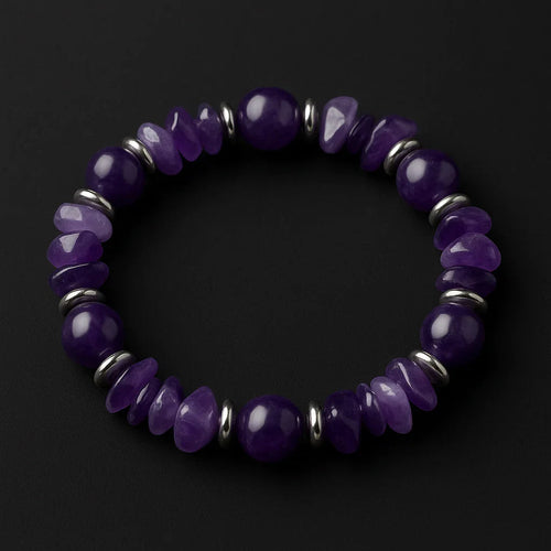 Handmade Natural Blue stone and chip Bead Bracelet