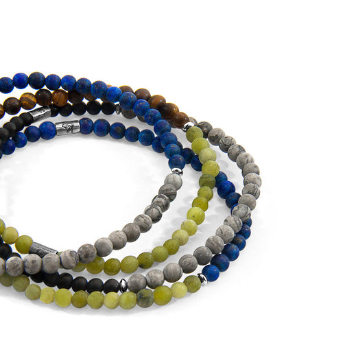 Blue Sodalite and Grey Jasper Alexander Silver and Stone SKINNY