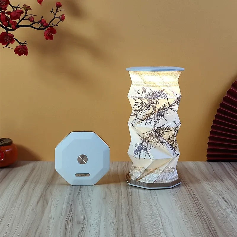 Folding Rotating Lantern Night Light – Chinese Art Scroll Lamp, Rechargeable LED Book Light, Cultural Gift for Home Decor (Song Dynasty Paintings)