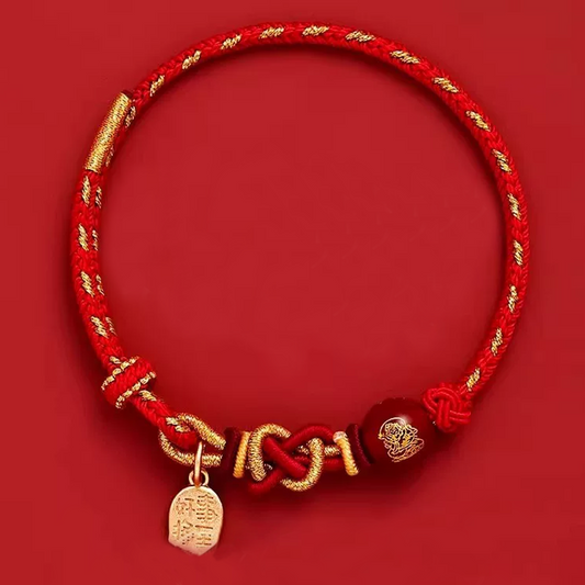 Five Wealth Gods Zodiac Red String Bracelet – 5 Element Colors, Chinese Zodiac Protection, Handmade Adjustable Rope for Men Women (Snake, Horse, Pig, Tiger, Monkey, Dragon & More)