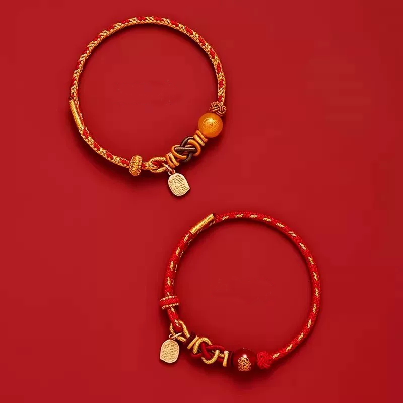 Five Wealth Gods Zodiac Red String Bracelet – 5 Element Colors, Chinese Zodiac Protection, Handmade Adjustable Rope for Men Women (Snake, Horse, Pig, Tiger, Monkey, Dragon & More)