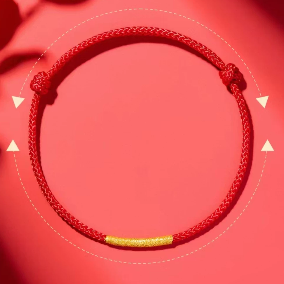 Ben Ming Nian Red String Bracelet – Adjustable Handmade Rope , Chinese Zodiac Protection, Lucky Gift for Couples Families