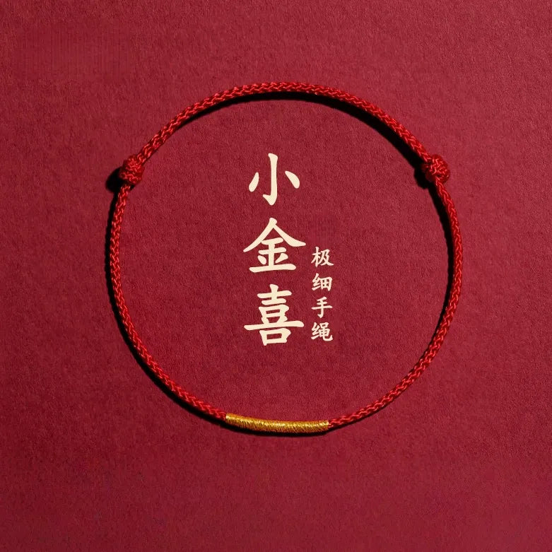 Ben Ming Nian Red String Bracelet – Adjustable Handmade Rope , Chinese Zodiac Protection, Lucky Gift for Couples Families
