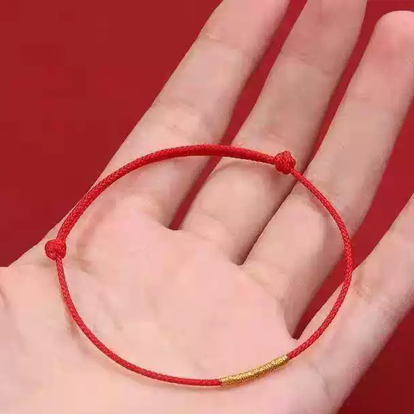 Ben Ming Nian Red String Bracelet – Adjustable Handmade Rope , Chinese Zodiac Protection, Lucky Gift for Couples Families