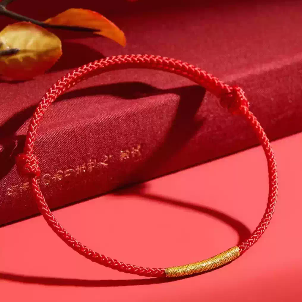Ben Ming Nian Red String Bracelet – Adjustable Handmade Rope , Chinese Zodiac Protection, Lucky Gift for Couples Families