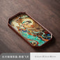 Dunhuang Flying Apsaras Glass Tea Tray – Chinese Style Dry Tea Tray, Handcrafted Dish for Tea Ceremony, Snacks or Fruit, 3 Sizes