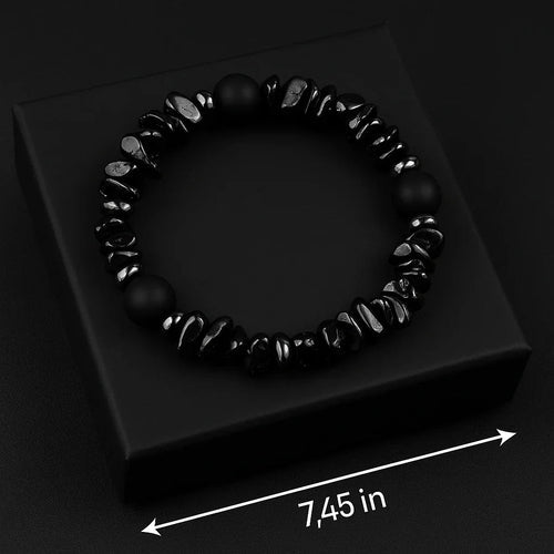 Black Onyx and black chip stone Bead Bracelet - DestinyAxis
