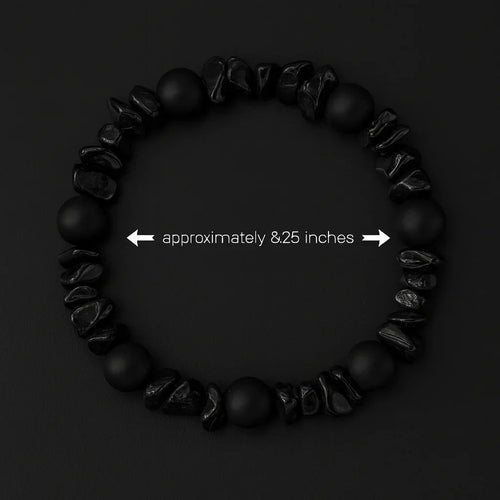 Black Onyx and black chip stone Bead Bracelet - DestinyAxis