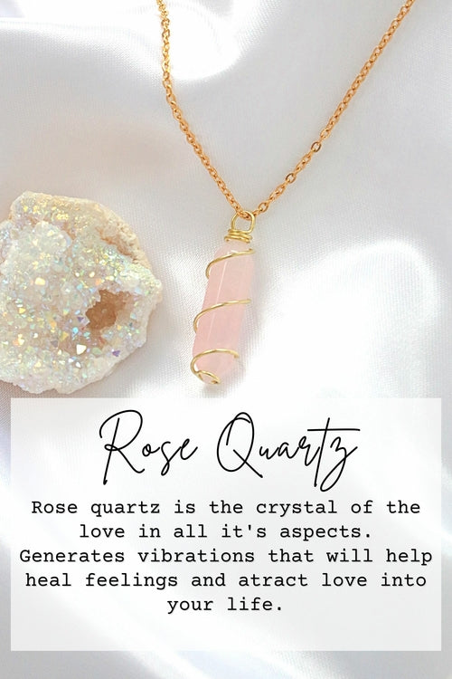 Double Ended Natural Healing Crystals Hand Wired Necklace