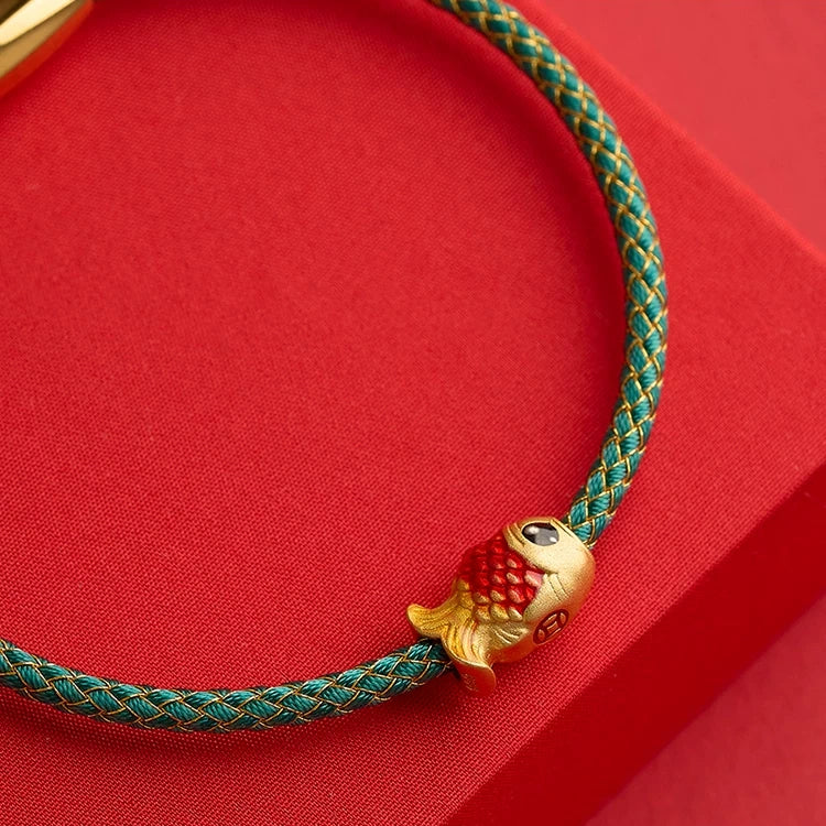 Five Element Dragon Scale Bracelet – Wood, Fire, Earth, Metal, Water Colors, Chinese Zodiac Protection, Handmade Rope for Men Women