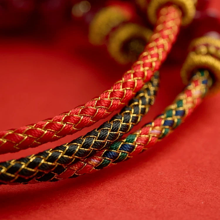Five Element Dragon Scale Bracelet – Wood, Fire, Earth, Metal, Water Colors, Chinese Zodiac Protection, Handmade Rope for Men Women