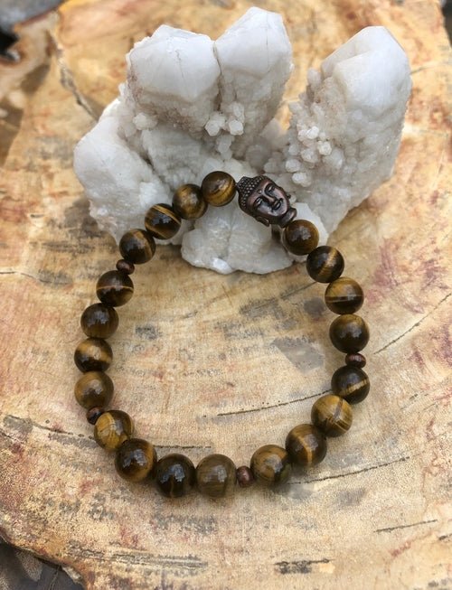 Tiger Eye & Buddha Gemstone Bracelet! Natural Gemstones! - DestinyAxis